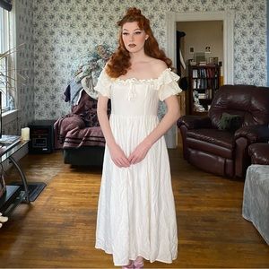 Angelic Cottagecore Off Shoulder Dress